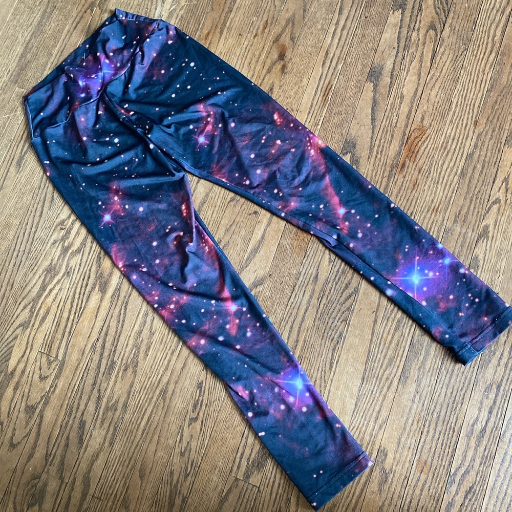 Topshop Shampalove Galaxy Leggings Black Large
